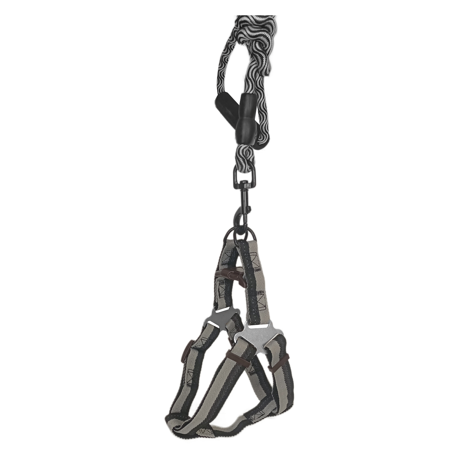 Köpek Göğüs Tasma Seti Daa Desenli 1.5 cm*35-48 cm Siyah-Beyaz - Görsel 3