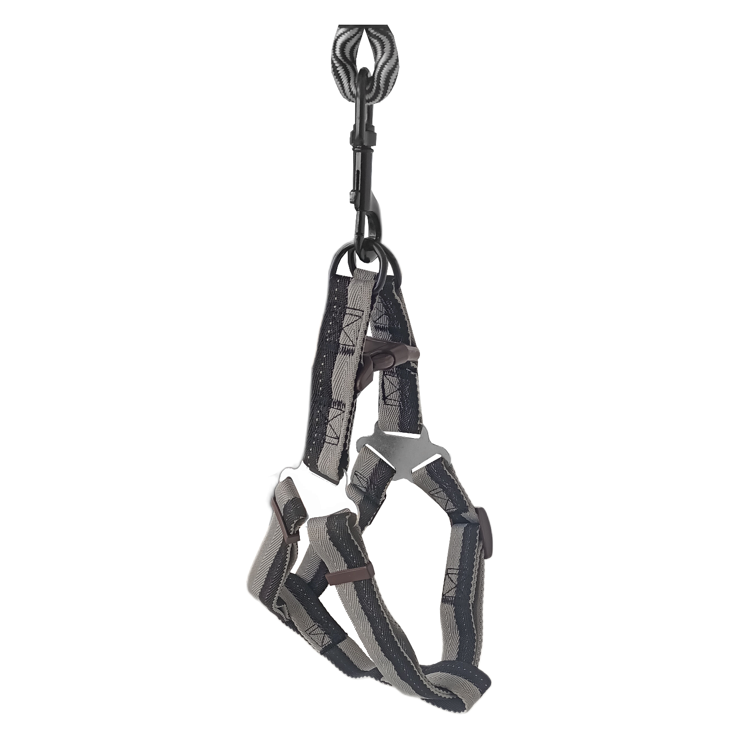 Köpek Göğüs Tasma Seti Daa Desenli 1.5 cm*35-48 cm Siyah-Beyaz - Görsel 5