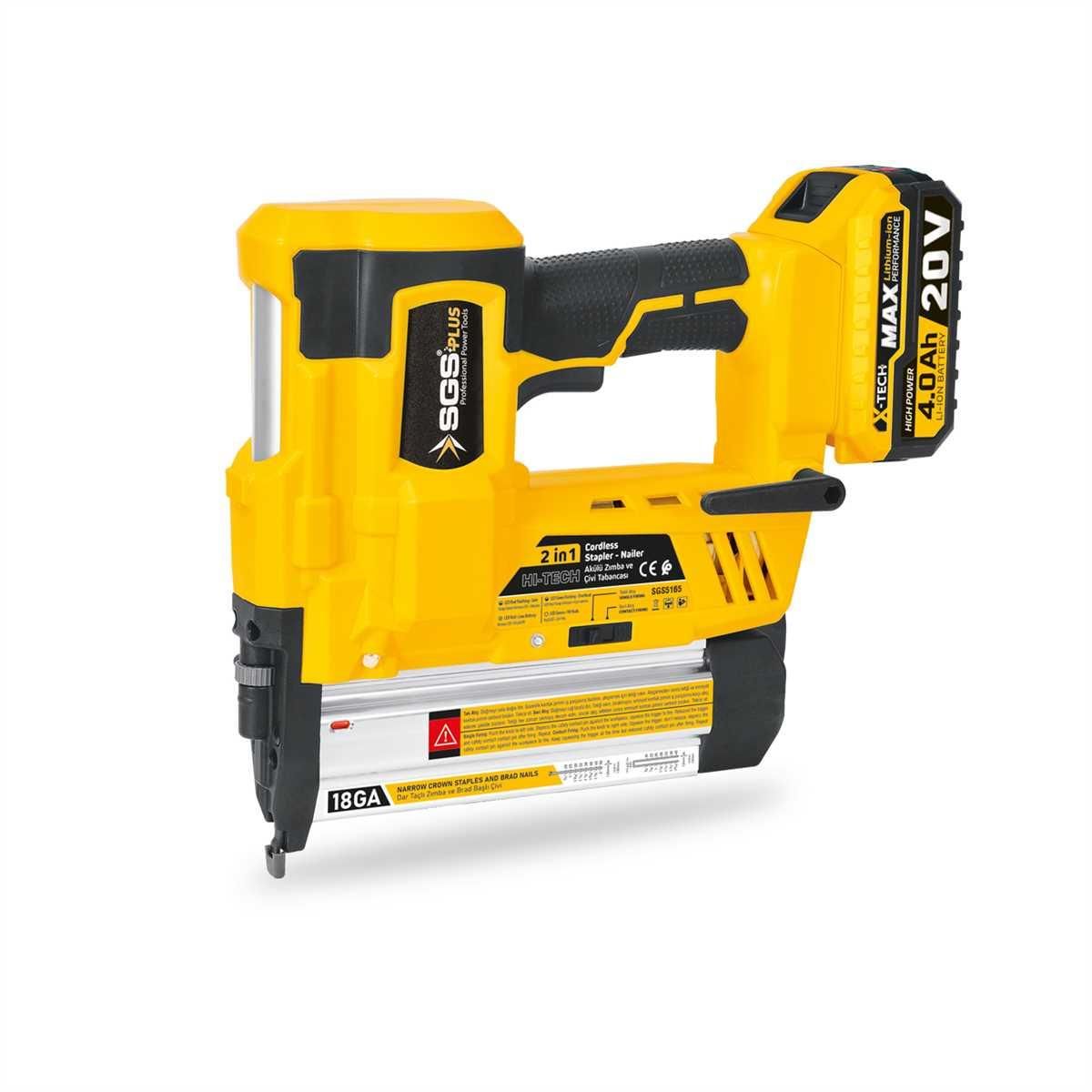 5165 Akülü Zımba ve Çivi Çakma Makinası 20 Volt - Görsel 2