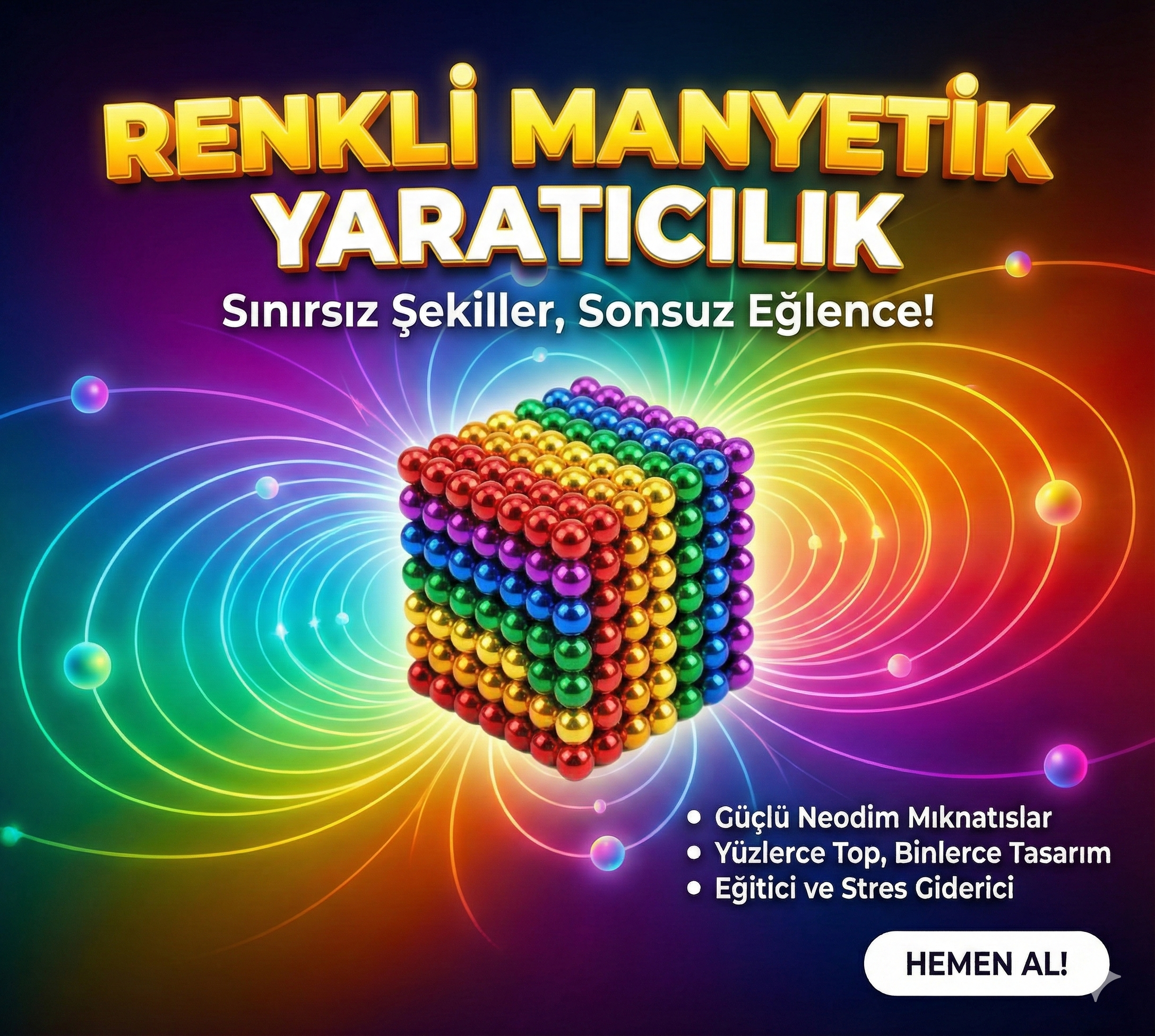 Sihirli Manyetik Toplar Dyum Mıknatıs Küp Bilye 216 Adet Cube Küp Dymium