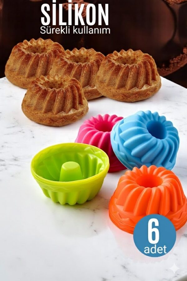 Göbekli Muffin CupCake Kalıbı - Sürekli Kullanım Muffin Kek Kalıbı 6 ADET