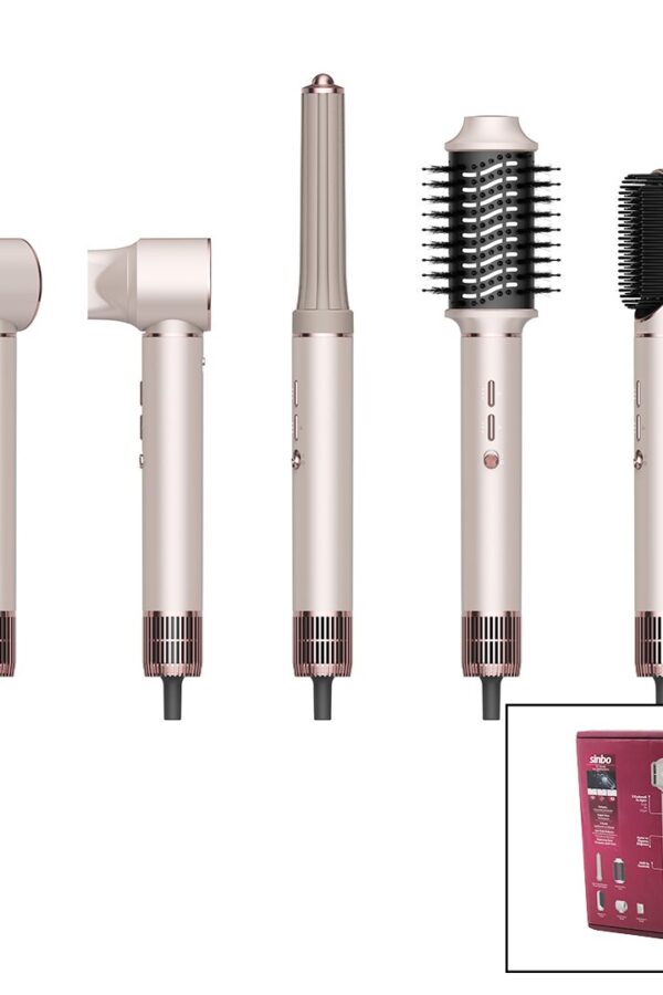 ROSE GOLD AİR BRUSH 5İN1=BUKLE-HACİMLE-DÜZLEŞTİR-2-FIRÇA SAÇ KURUTMA - ŞEKİL MAKİNESİ 1300W3-KDM.HIZ - DERECE SHD-1729