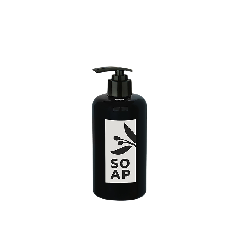 Sıvı Sabunluk Yuvarlak Plastik 500 ML - Siyah