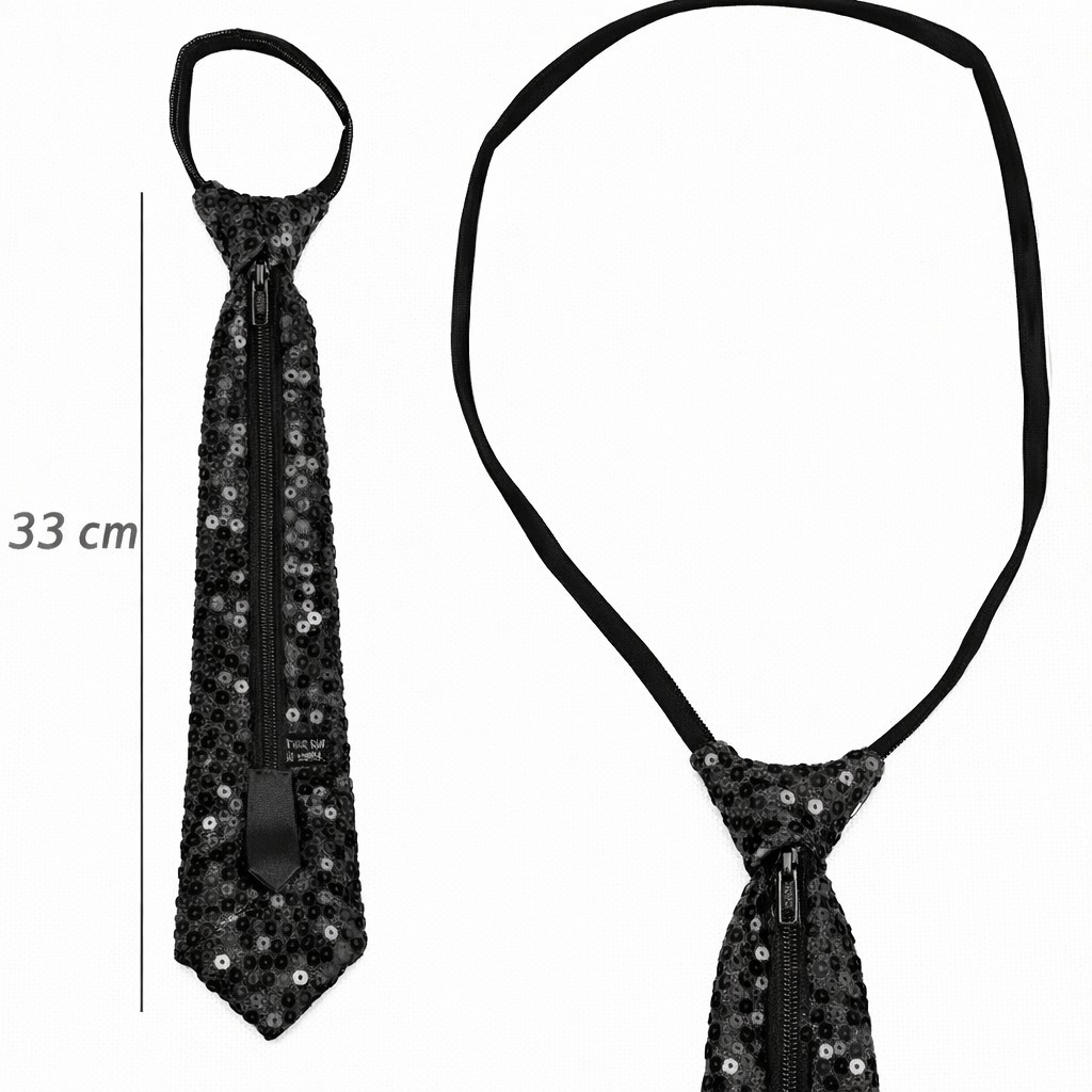 Siyah Renk Pul Payetli Işıltılı Parti Kratı 33 cm - Görsel 2