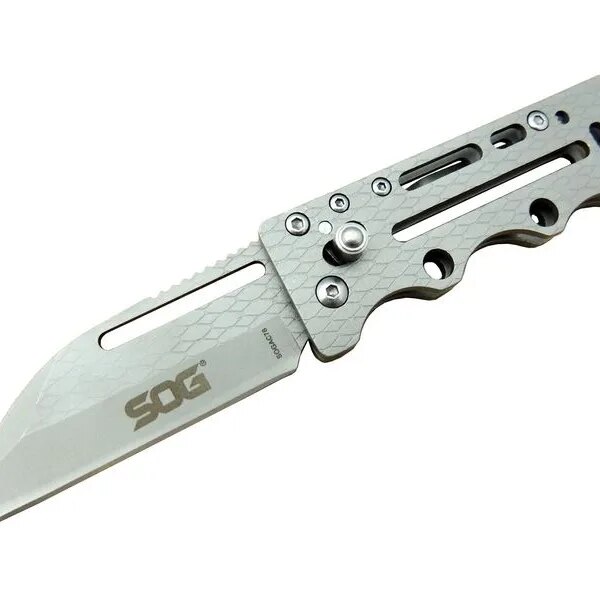 SOG AC78 Gri Yaprak Kamp Çakı 14,5 cm - Metal Sap, Kılıflı