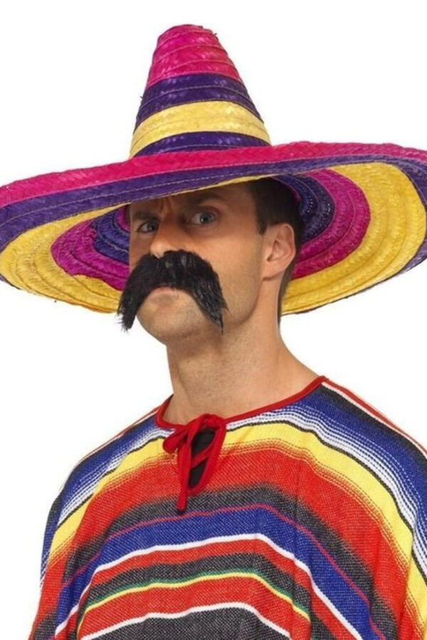 Sombrero Meksika sı Renkli Örme Hasır Yetişkin Boy
