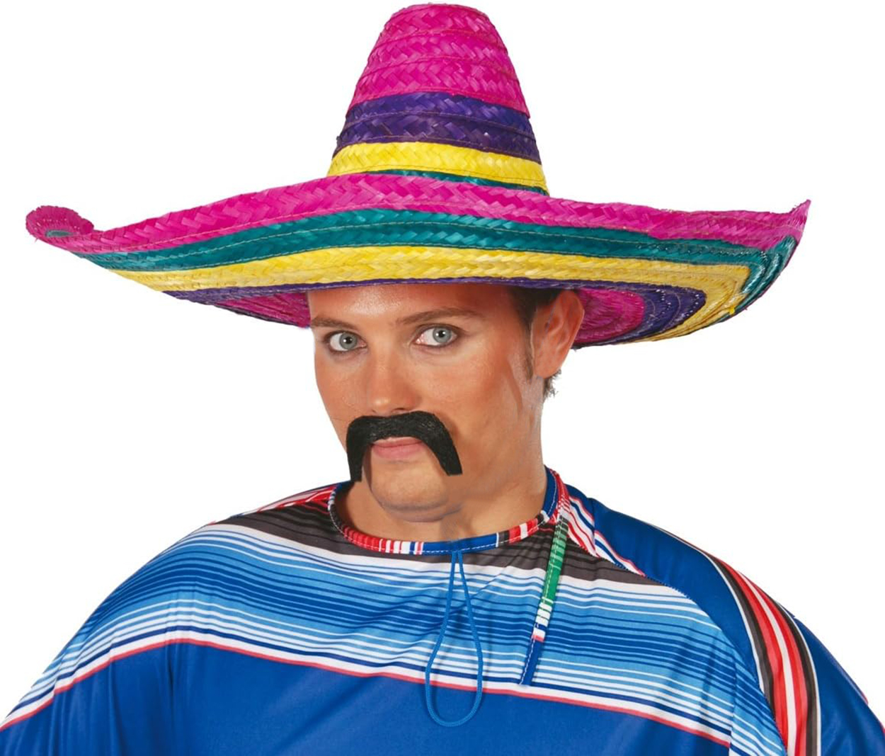 Sombrero Meksika sı Renkli Örme Hasır Yetişkin Boy - Görsel 2