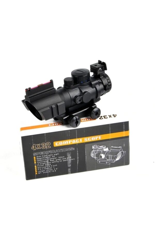 4X32 Kırmızı Işıklı  Dürbünü 4x32 Nişangah