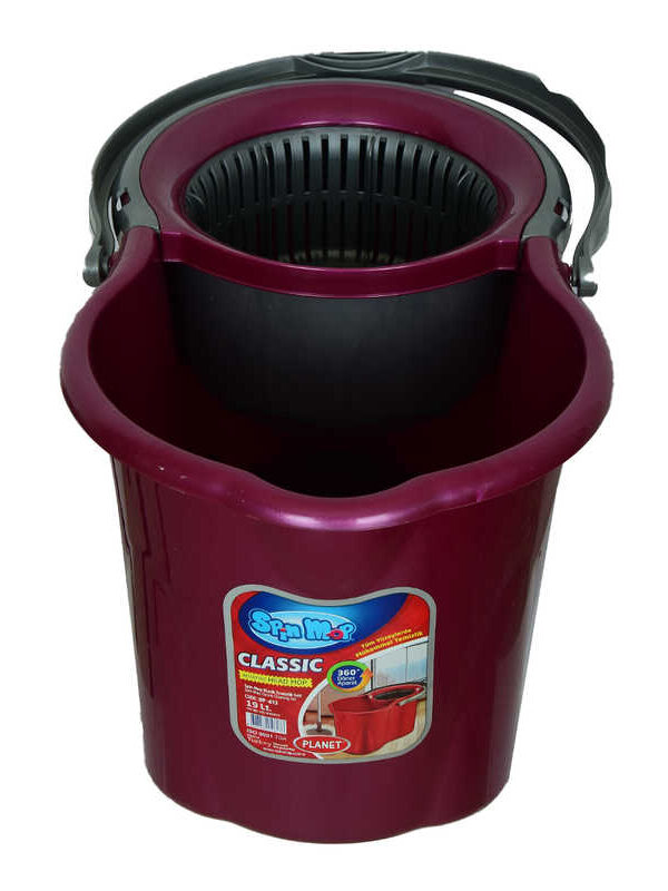 Spin Mop Temizlik Seti 360 Derece Döner Başlıklı Kova+Mop+Paspas+Sap Karışık Renk