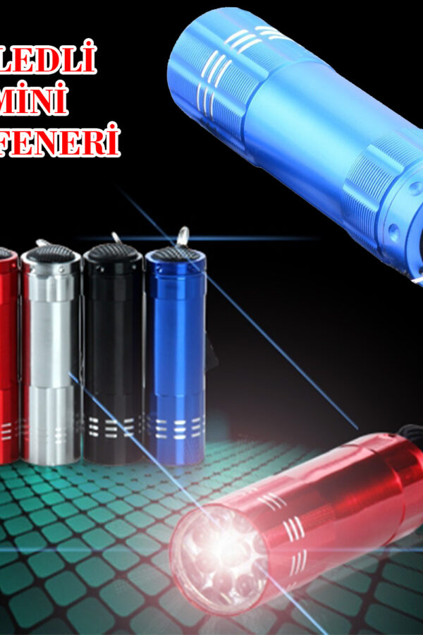 Süper Parlak 9 Ledli Metal Mini