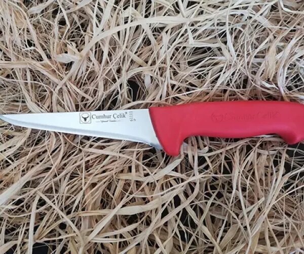 Sürmene Cumhur Çelik 61111 Kasap Sıyırma Bıçağı, 12,5 cm, Kaymaz Sap