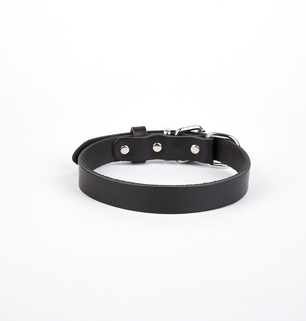 Deri El Yapımı Köpek Boyun Tasması 1,5x20-26 cm Siyah