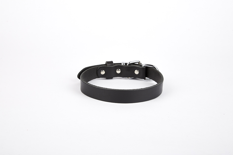 Deri El Yapımı Köpek Boyun Tasması 1,5x20-26 cm Siyah