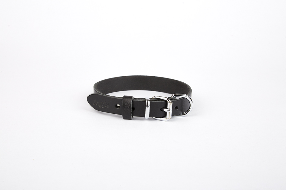 Deri El Yapımı Köpek Boyun Tasması 1,5x20-26 cm Siyah - Görsel 2