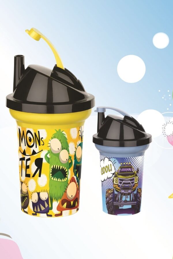 Tedy Pipetli Çuk Içecek Bardağı Desenli Bardak 300ml