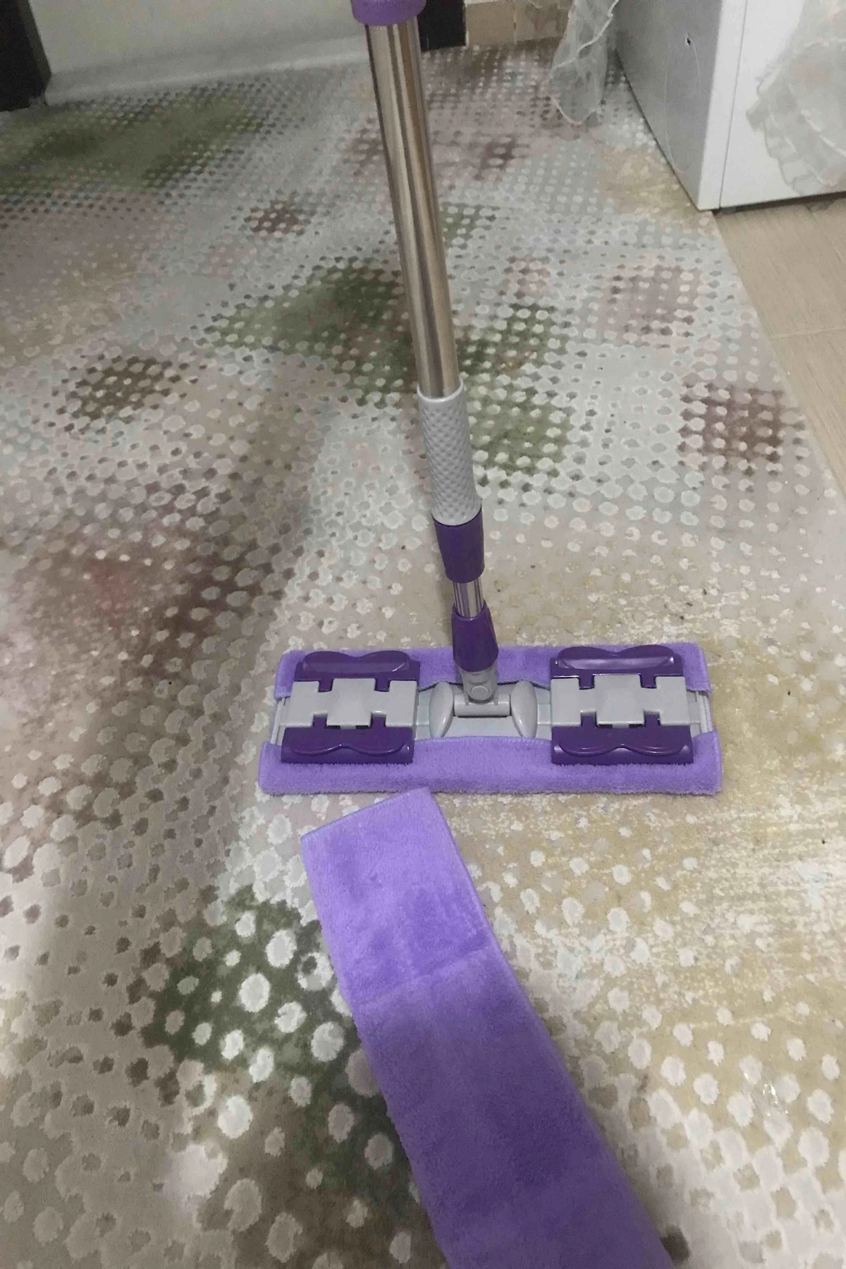 Teleskobik Cam Yer Tan Silme - İstediğin Bezi Tak Kullan - 4 Mallı -Yedek Bezli Mop Seti