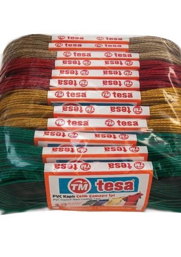 Temsan 12' li PVC Kaplama 10 Metre Çelik Çamaşır İpi