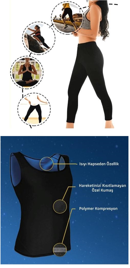 Termal Sauna Tayt + Atlet TAKIM ( XL ) Neotex Terletme Takımı