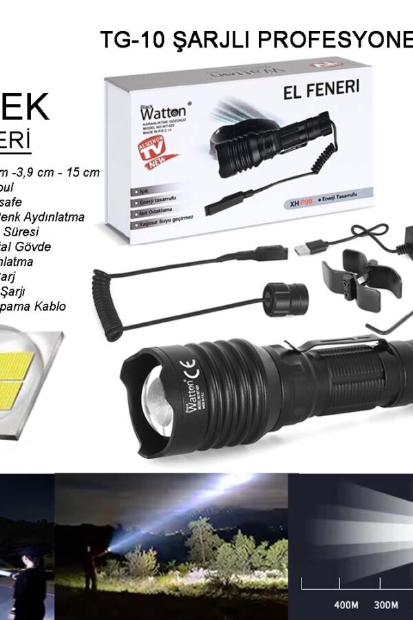 Tg-10 Şarjlı Profesyonel  Feneri Wt-620