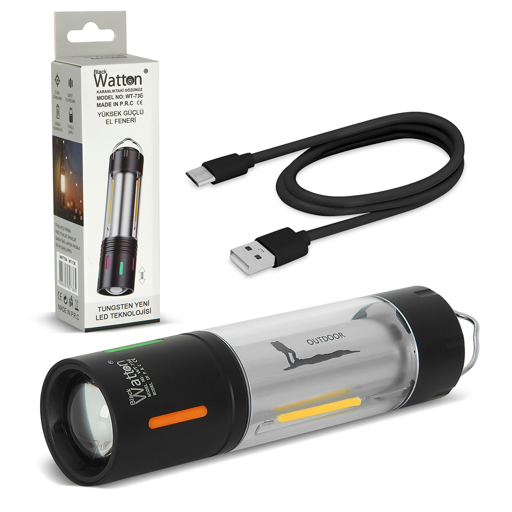 TG Led Şarjlı Kamp Lambası Ortam Odak Aydınlatma Wt-736 - Görsel 2