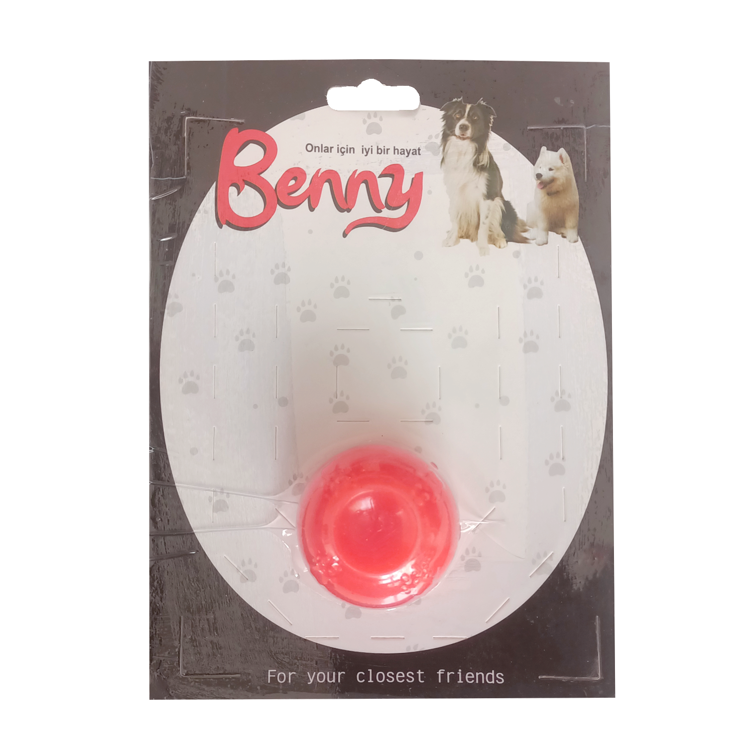 Benny Köpek Oyuncağı Sert Top 5 cm Kırmızı - Görsel 2