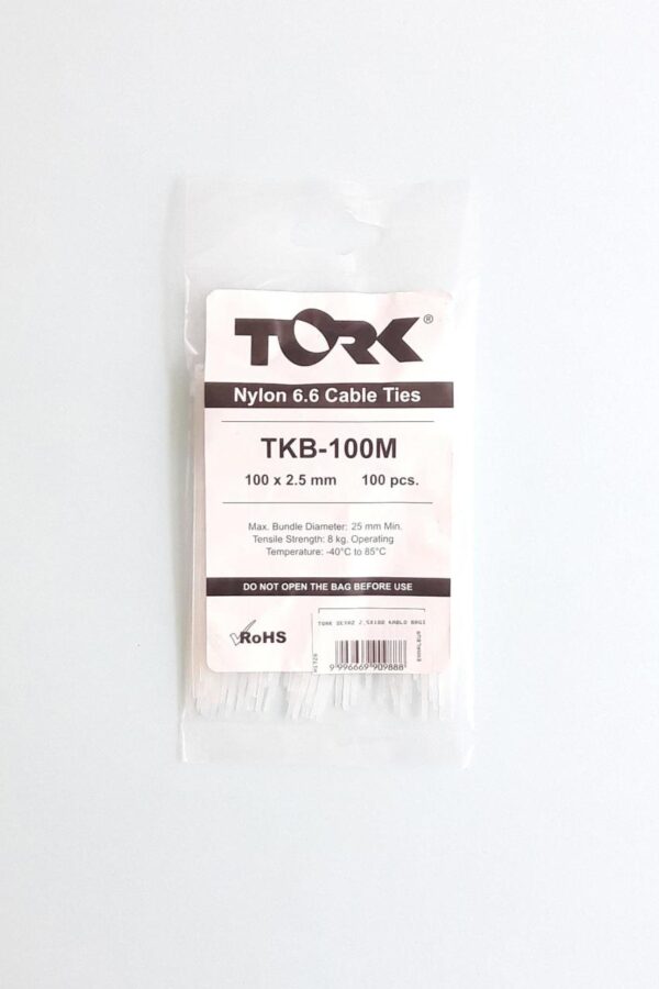 Tork Beyaz Kablo Bağı 2,5X100