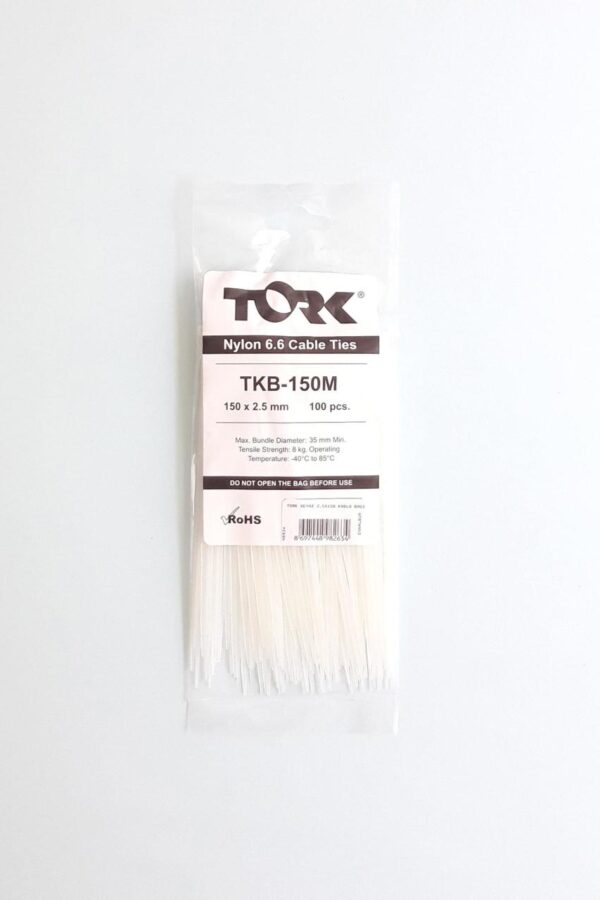Tork Beyaz Kablo Bağı 2,5X150