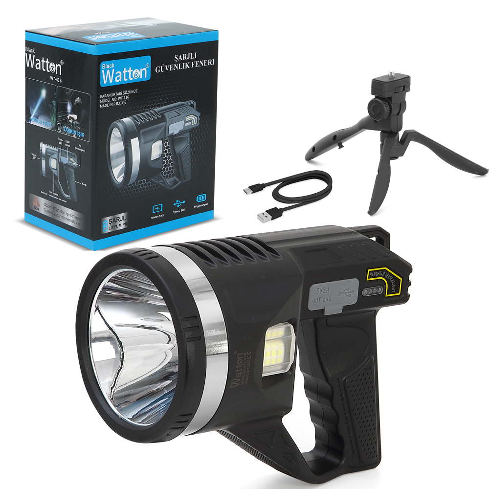 Tripod Şarjlı Güvenlik Feneri WT-416 - Görsel 3