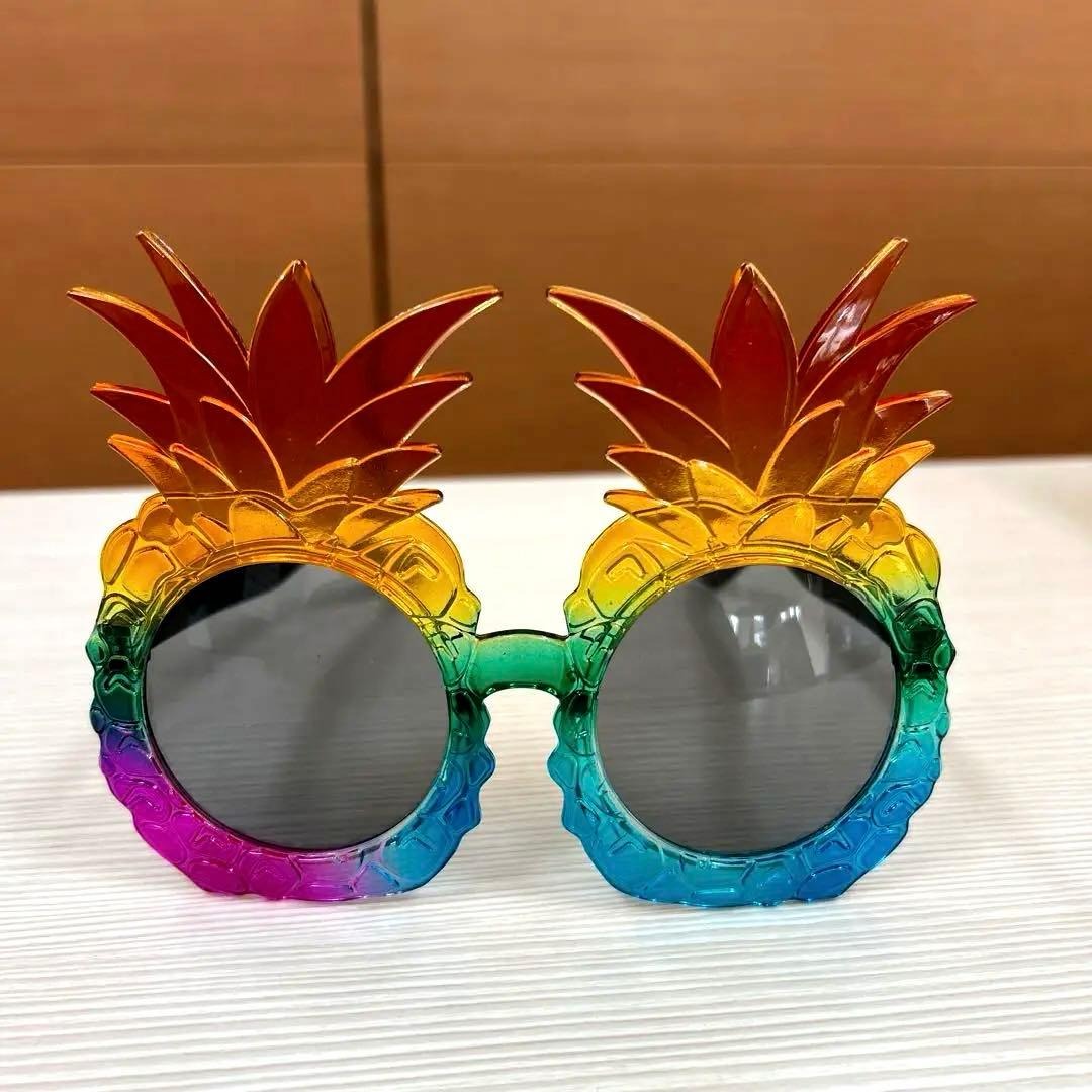 Tropikal Ananas Tasarımlı Renkli Hawaii Parti Gözlüğü - Görsel 2