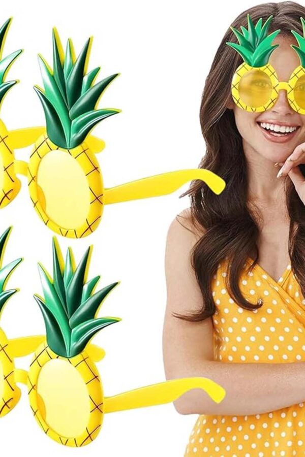 Tropikal Hawaii Ananas Şekilli Parti Gözlüğü 9.5 x 14 cm