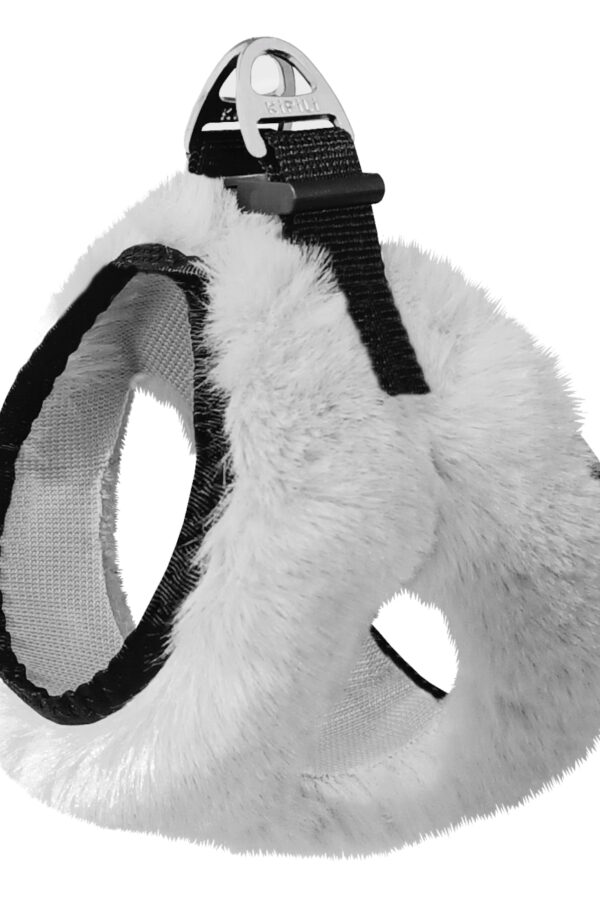 Üç Kilitli Peluş Kedi Köpek Göğüs Tasması 20-24 cm -Small Beyaz
