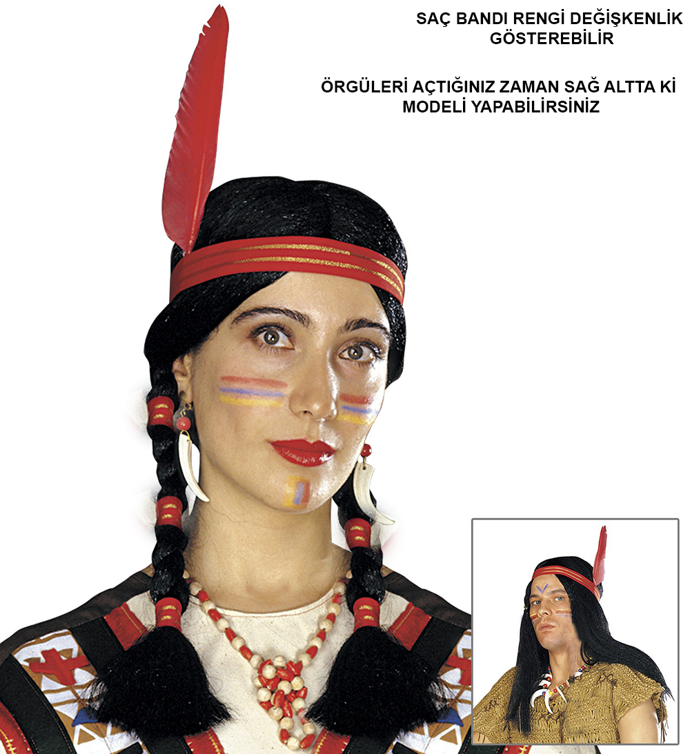 lü Örü Hint Peruğu Kızılderili Peruğu