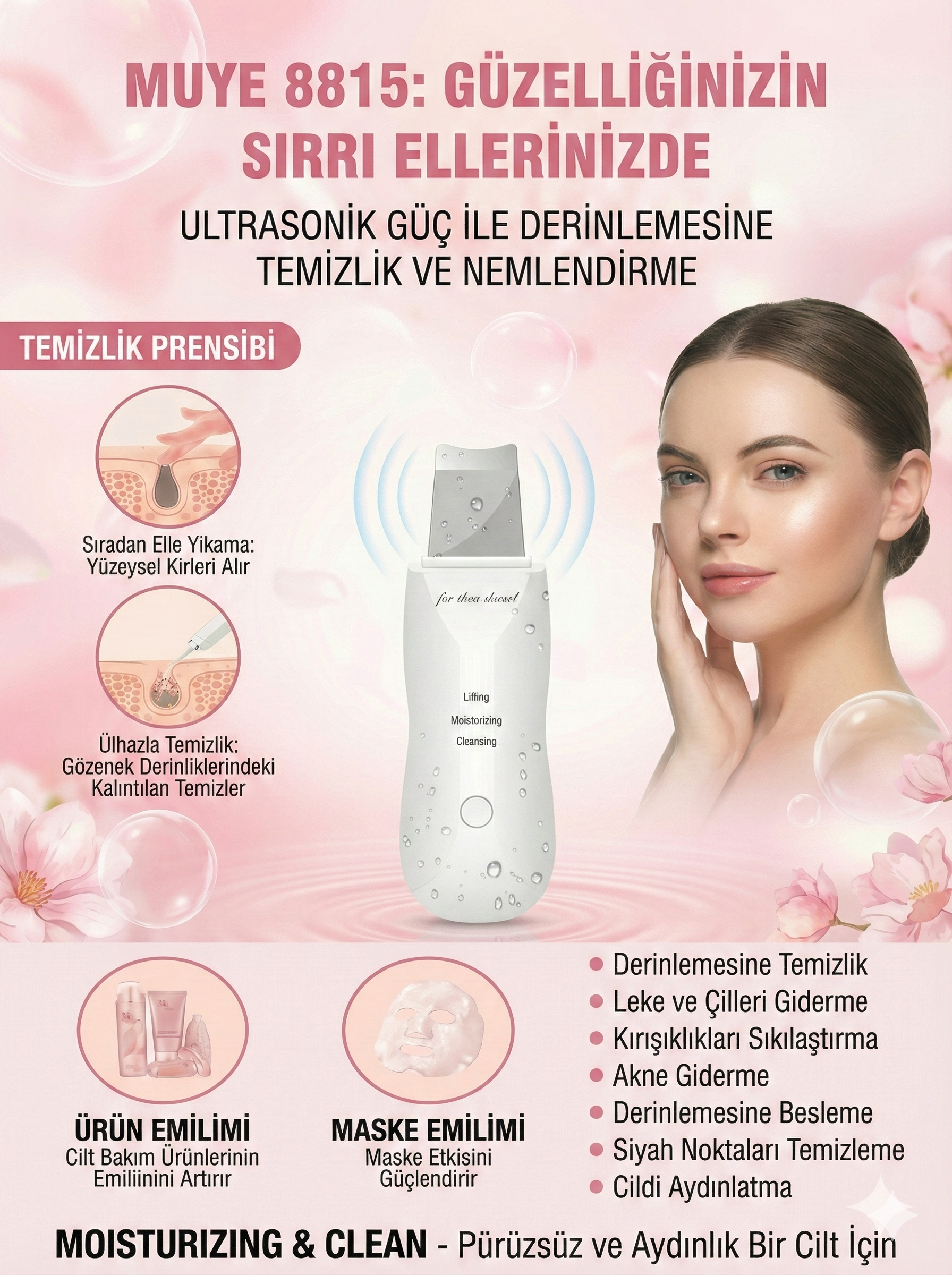 Ultrasonik Spatula Yüz Siyah Nokta Temizleme - Görsel 3