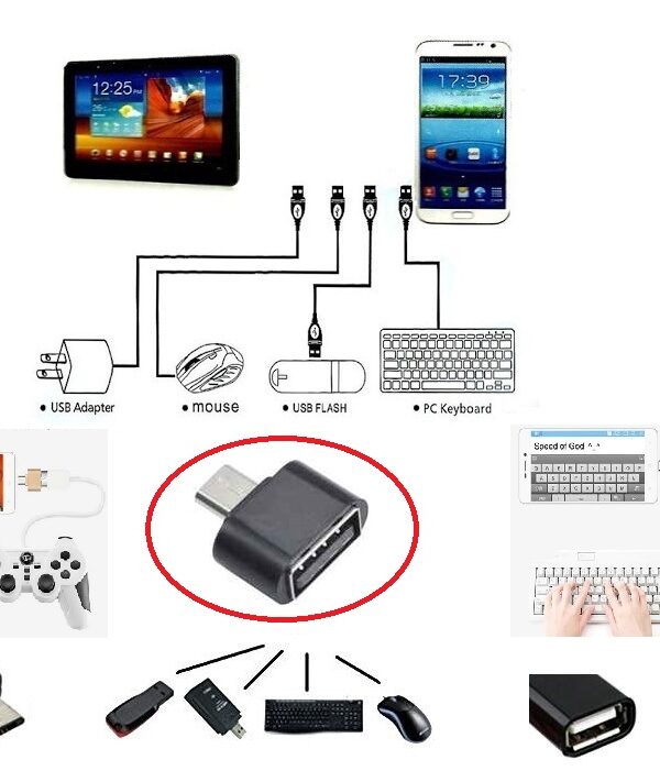 Usb to Micro USB ye Dönüştürücü - Klye Mouse Jtick Telefona Bağlama