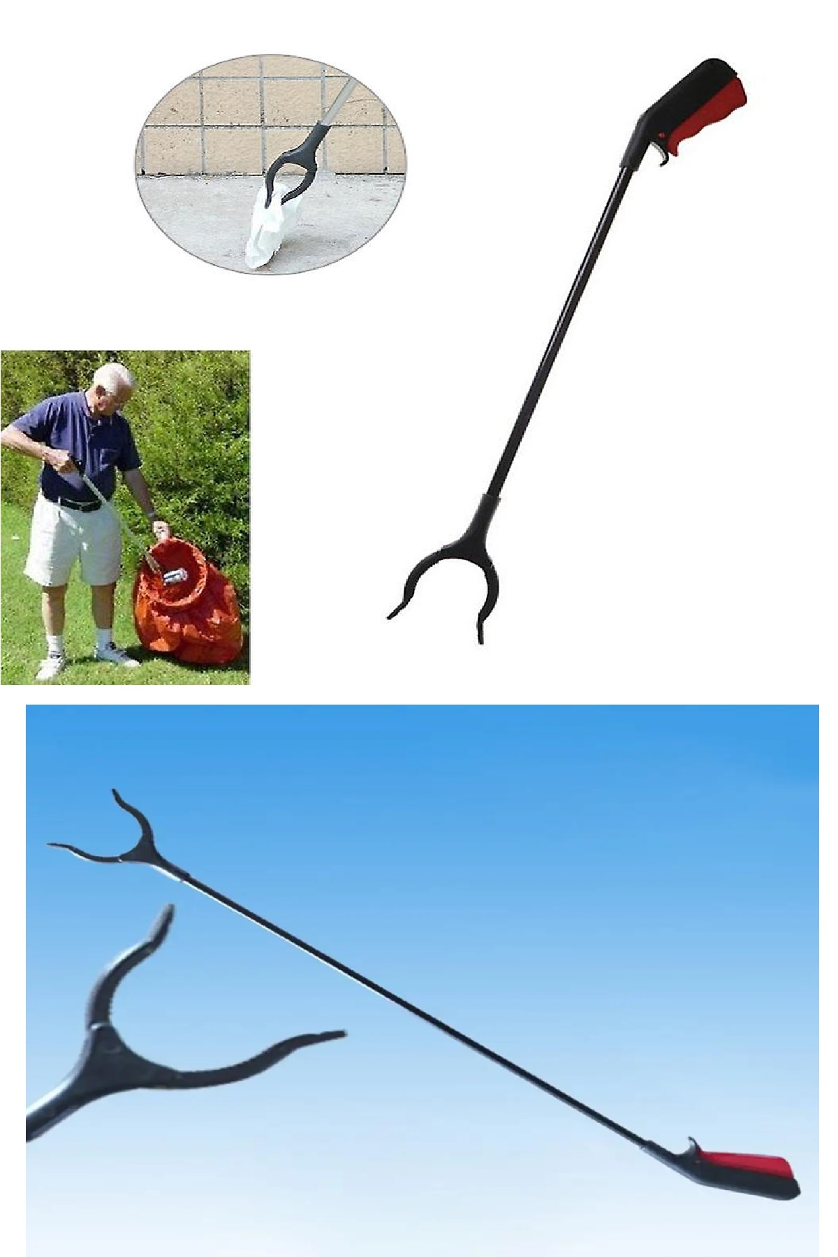 Uzanma Aparatı - Toplama Aparatı - Akvaryum Maşası (70 cm) - Görsel 2