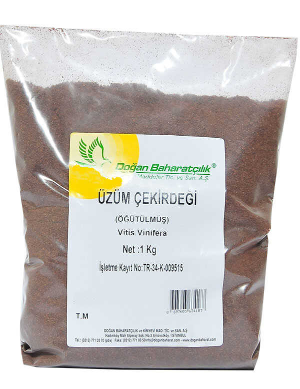 Üzüm Çekirdeği Öğütülmüş Doğal 1000 Gr Paket