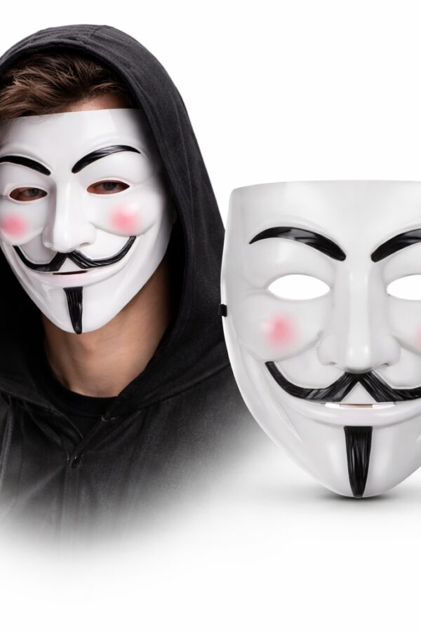 V Mask Premium Vendetta Beyaz  (Guy Fawkes Stil)