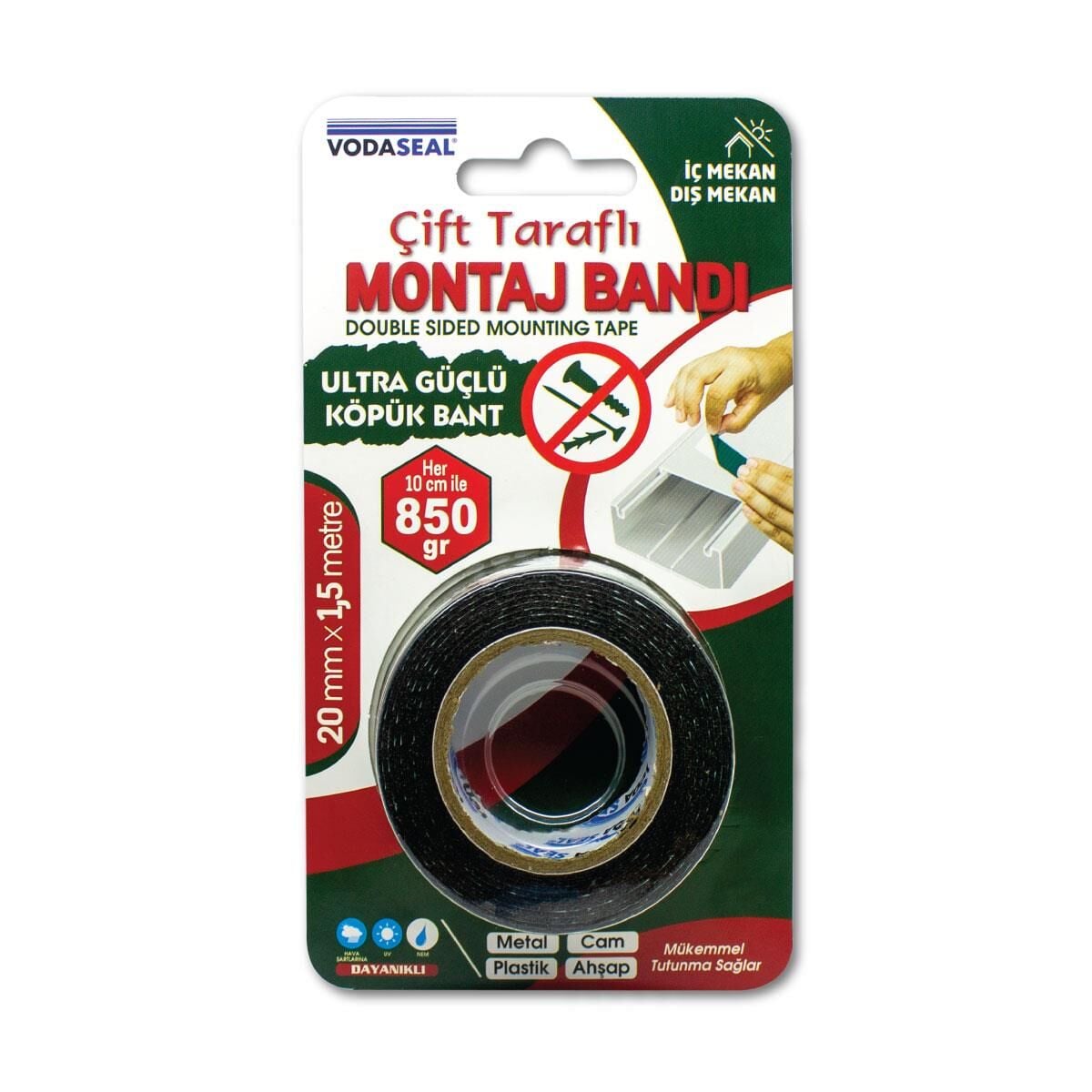 Ultra Güçlü Çift Taraflı Köpük Bant 20 mm x 1,5 Metre - Görsel 2