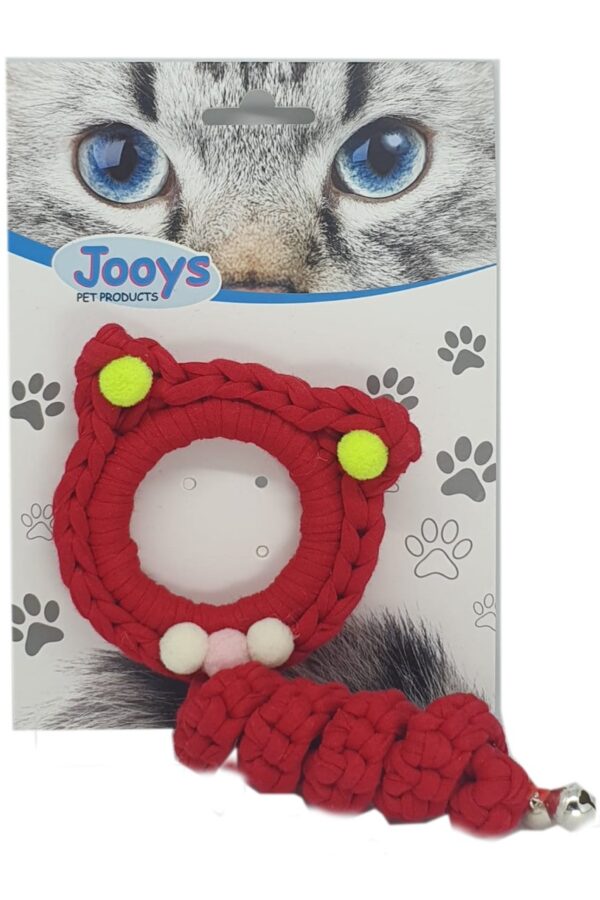 Zilli Kedi Örgü İpi 15 cm Kırmızı