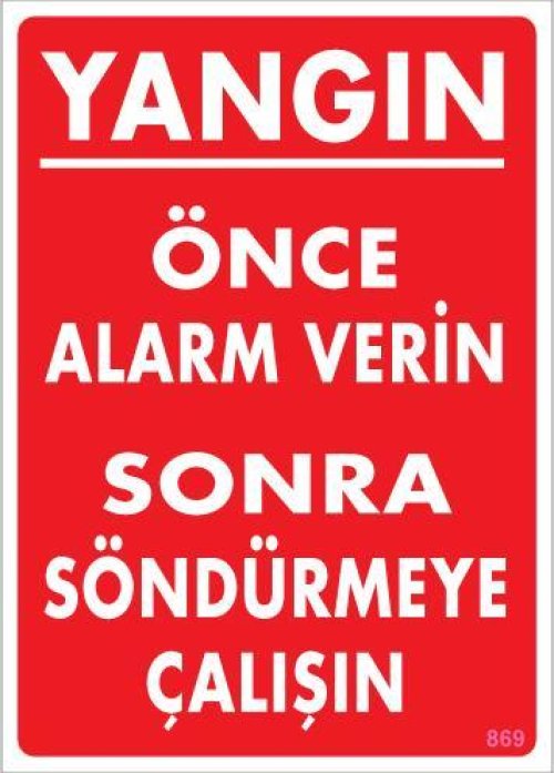 Yangın Nasıl Söndürülür Uyarı Levhası 25x35 KOD:869 - Görsel 2