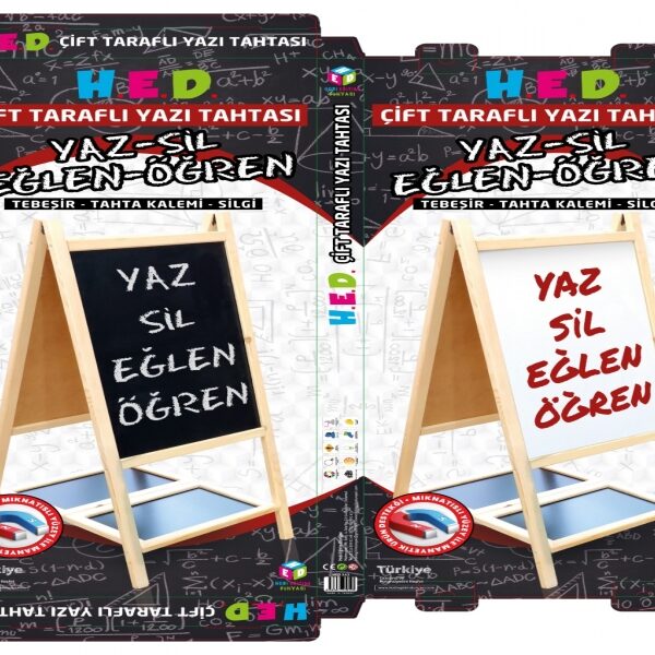 Yazı Tahtası Çift Taraflı Ayaklı Mıknatıslı Yazı Tahtası Seti 110 x 60