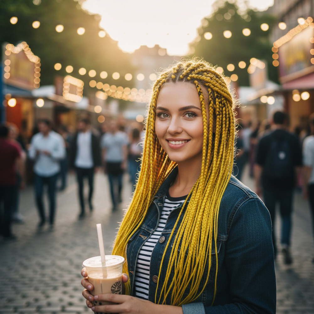 Afrika Örgüsü Ve Rasta İçin Sen / Sarı