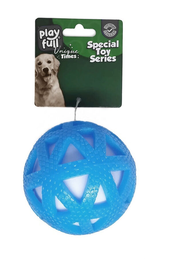 Işıklı Üçgen Desenli Plastik Top Köpek Oyuncağı 7,5 Cm Mi