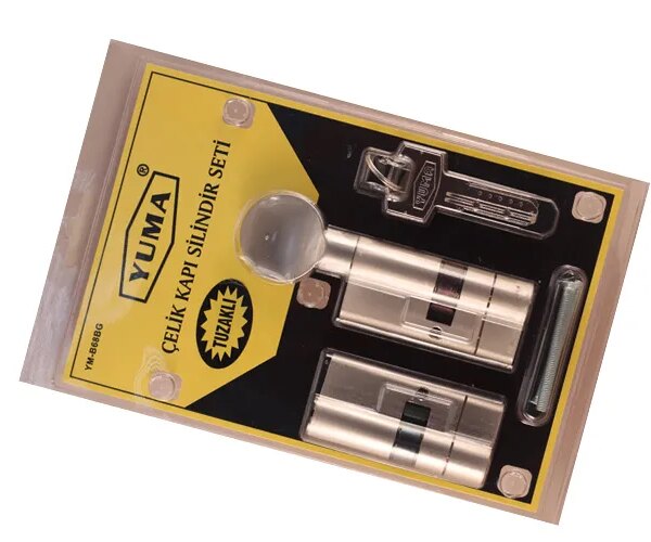 Yuma 68mm Mallı Çelik kapı Tuzaklı Barel Seti - Sarı