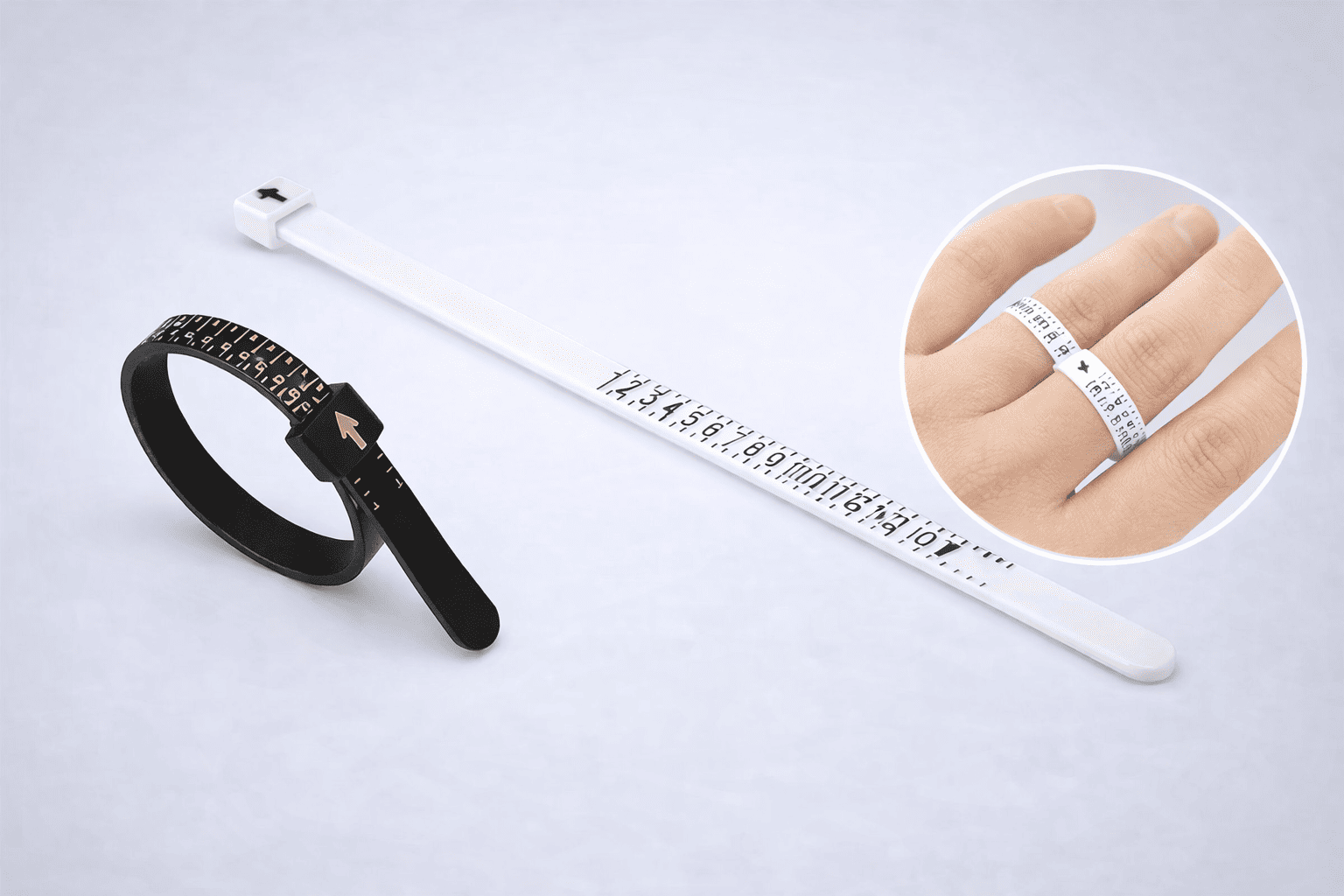 Yüzük Ölçüsü Alma Aleti Parmak Yüzük Ölçer Aparatı Ring Sizer Yüzük Ölçme Ölçü Seti - 2 Adet