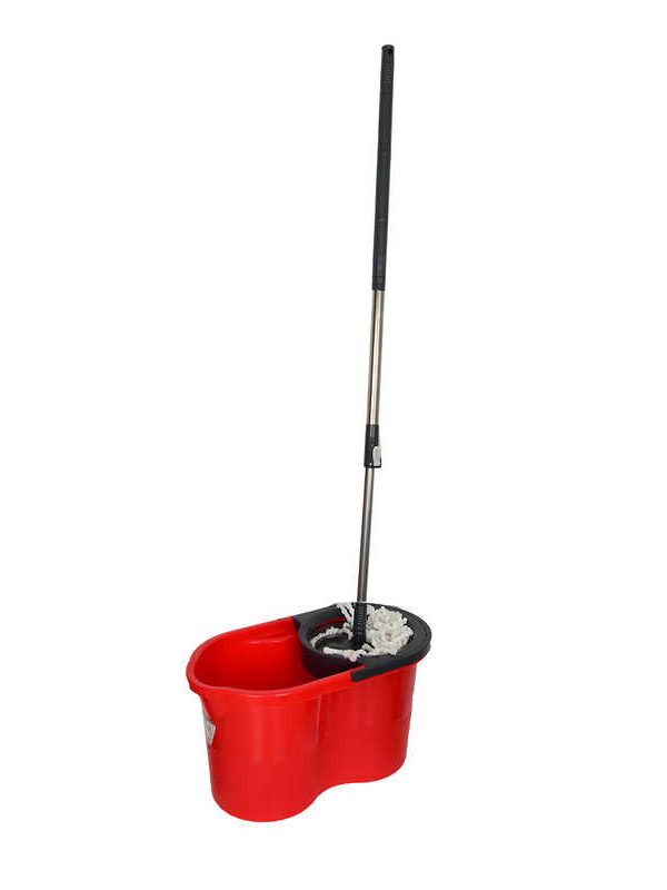 Plastik Temizlik Seti Kova+Mop+Paspas+Sap Kırmızı Renk