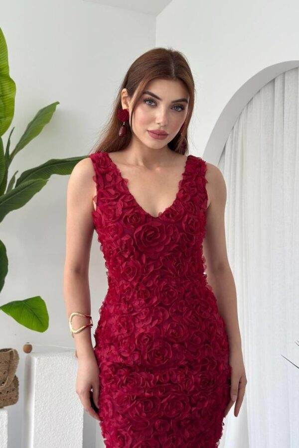 Kren Gül Detaylı Elbise