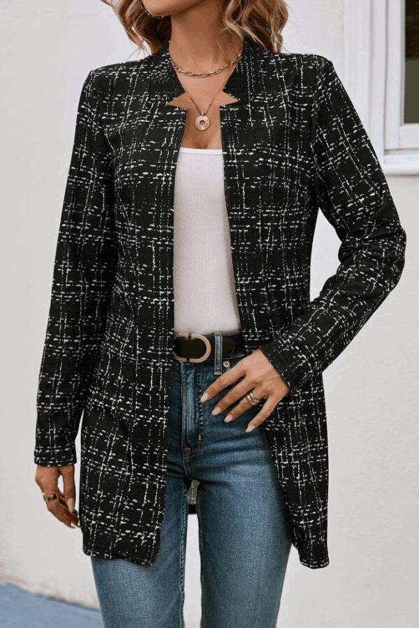 Kadın Uzun Kollu Kırlangıç Yaka önü Açık şanel Ceket