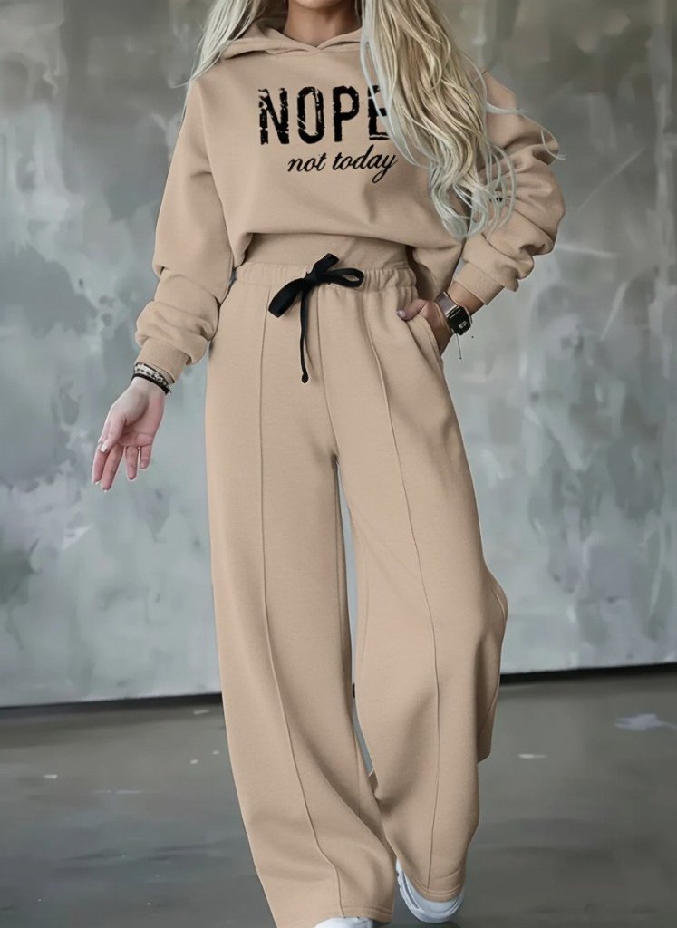 Kadın Uzun Kollu Nope Baskılı Beli Ribanalı Ikili Takım - Görsel 7