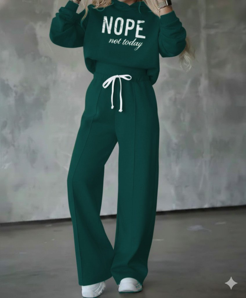 Kadın Uzun Kollu Nope Baskılı Beli Ribanalı Ikili Takım - Görsel 20